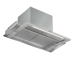 30" Telescopic Hood, Motorized, Natural Aluminum Frame, with Blower