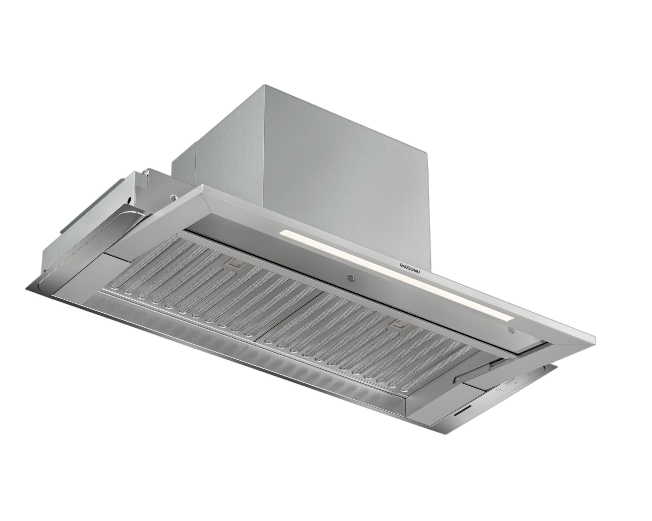 36" Telescopic Hood, Motorized, Natural Aluminum Frame, with Blower